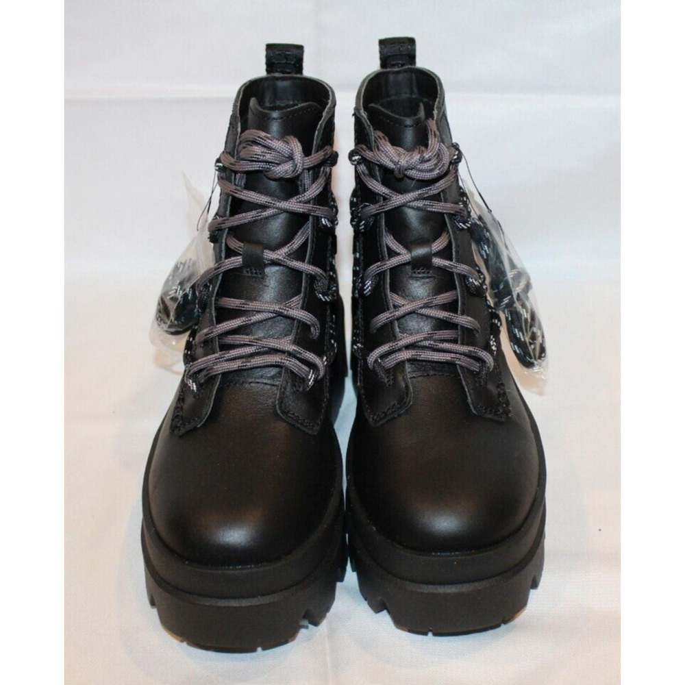 UGG WOMEN'S BRISBANE SUEDE LACE‎ UP PLATFORM WATERPROOF BOOTS BLACK NEW - Picture 7 of 10